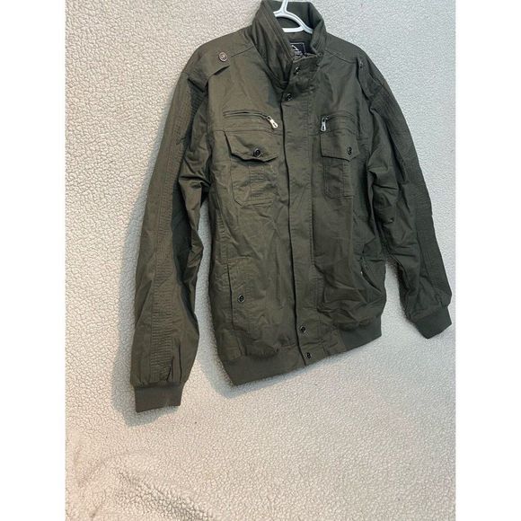 Men’s Outdoor Jacket Always Striving for Men Navy Green Size Large - Picture 2 of 9